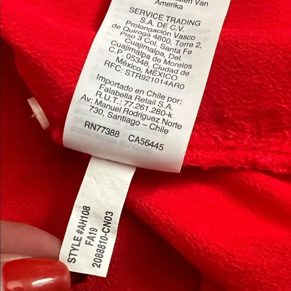Like New! J.Crew Red Viscose Long Doiman Sleeve Button Front Blouse in Size S